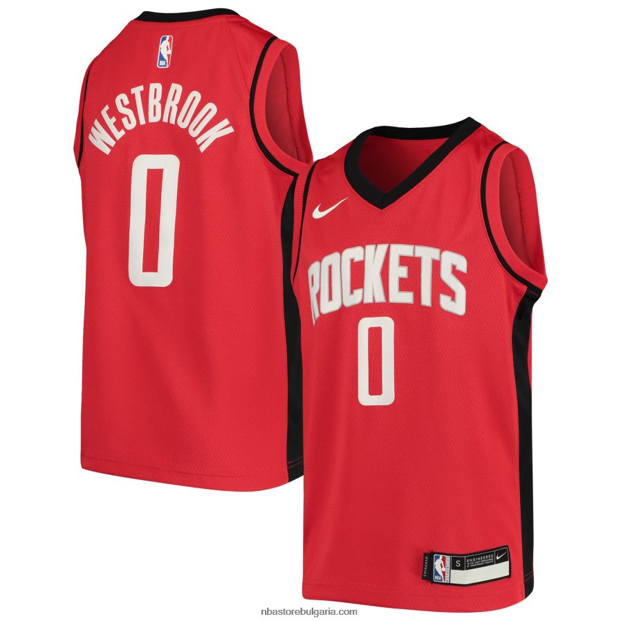 NBA JZ8F0218017 Хюстън Рокетс Ръсел Уестбрук Nike Red Swingman Джърси
