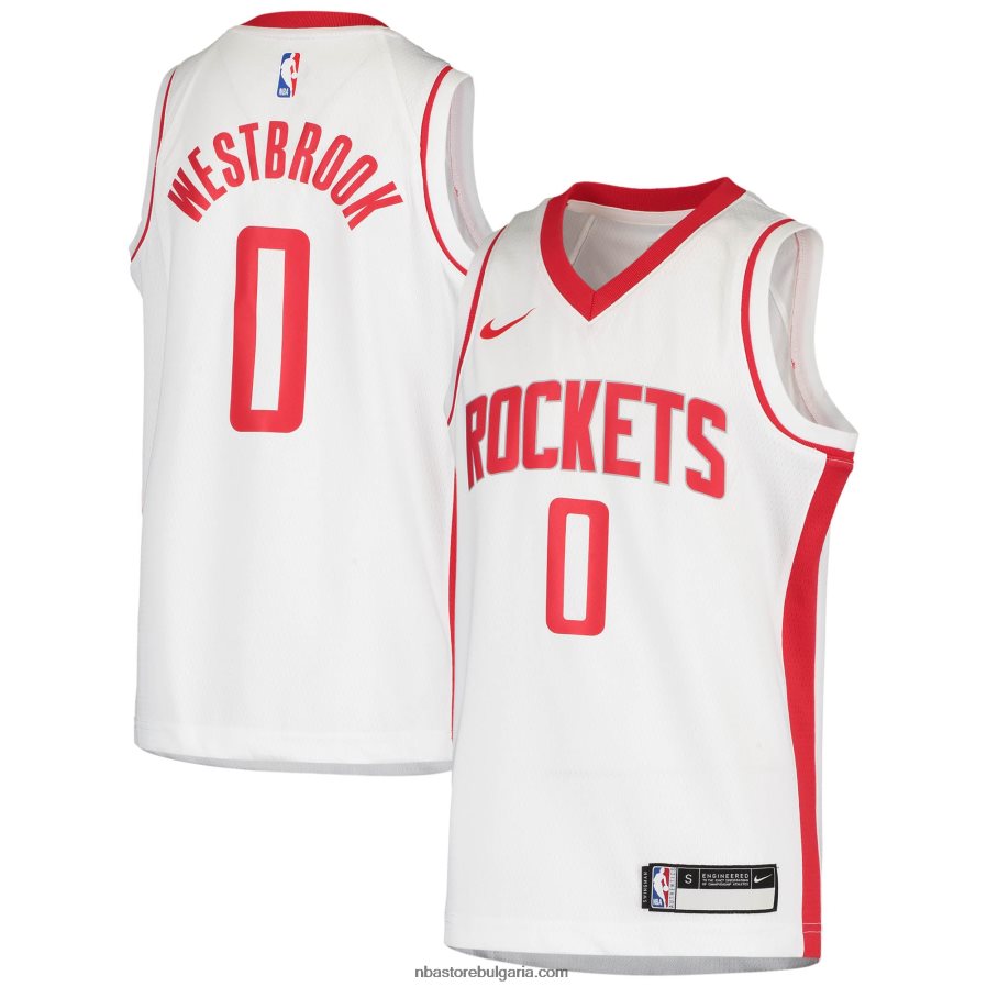 NBA JZ8F0218759 хюстън рокетс ръсел уестбрук nike бяла фланелка swingman