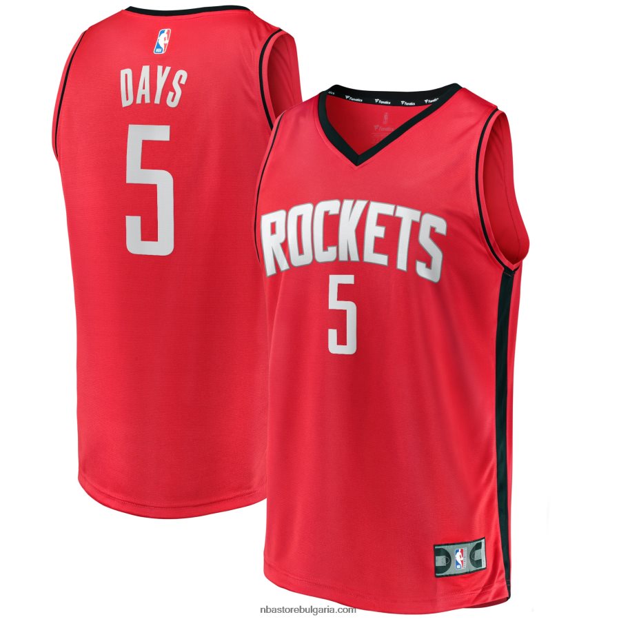 NBA JZ8F0218926 Хюстън Рокетс Дариус Дейнс червена фланелка на играч за бързо прекъсване