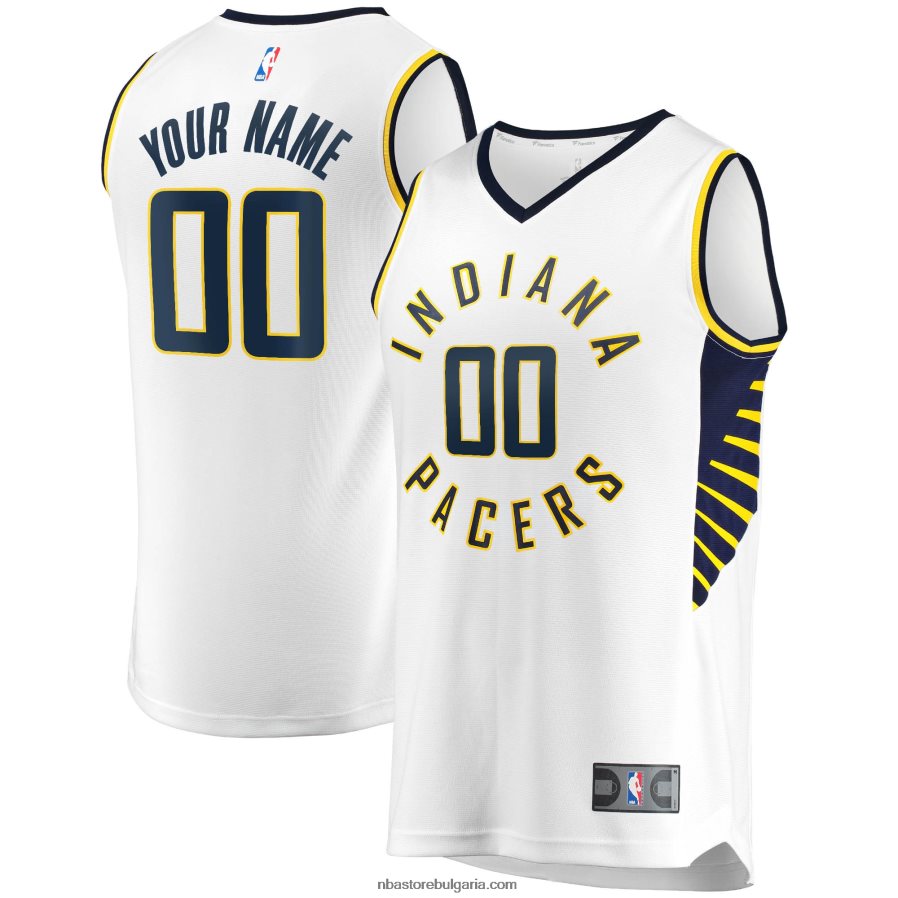 NBA JZ8F0216997 Индиана Пейсърс бяла фланелка за бърза почивка по поръчка
