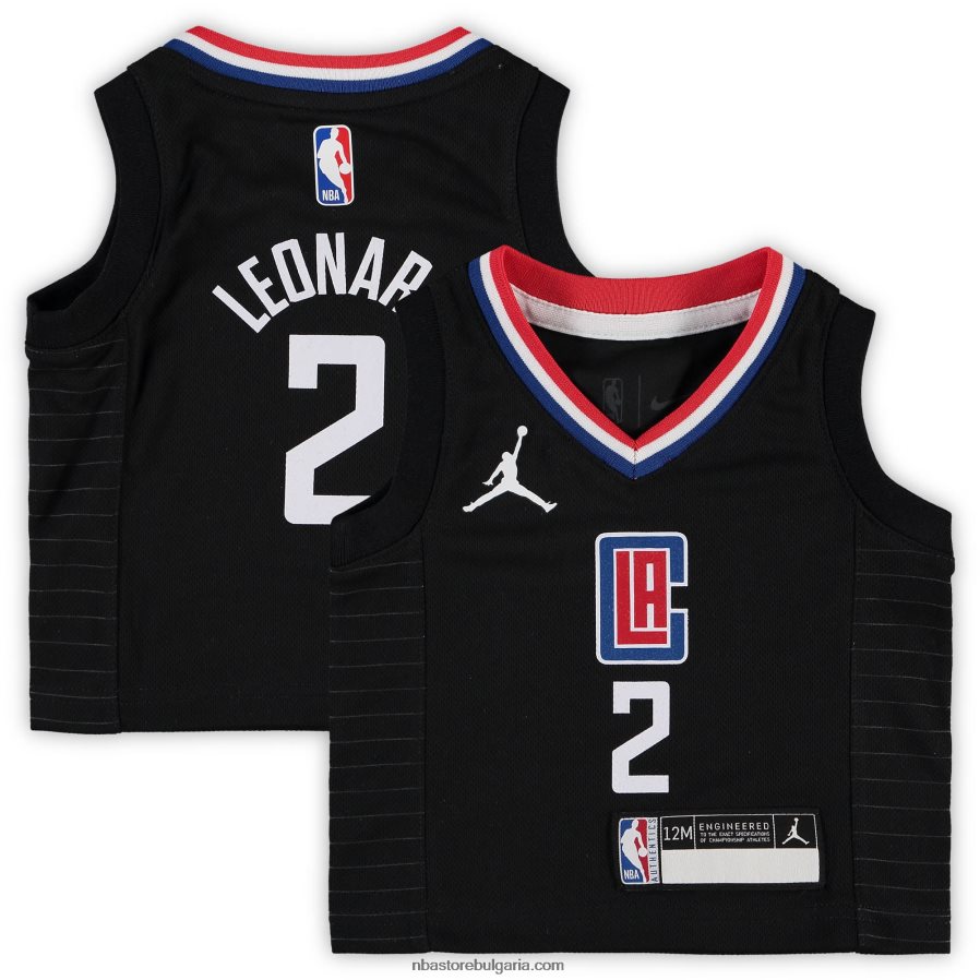 NBA JZ8F0217152 черна фланелка на марката la clippers kawhi leonard jordan