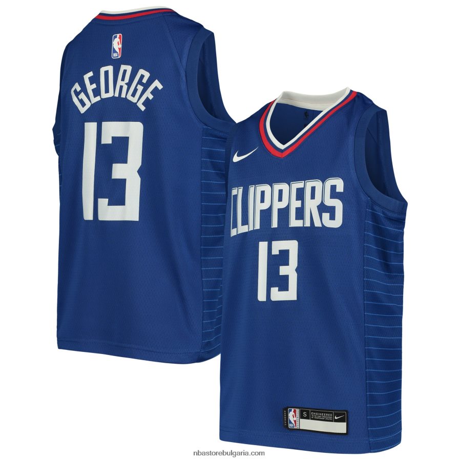 NBA JZ8F0217201 la clippers paul george nike royal swingman jersey