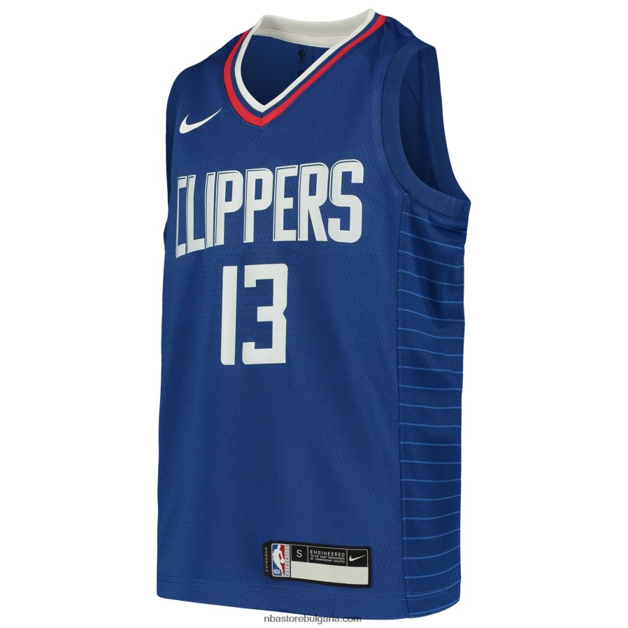 NBA JZ8F0217201 la clippers paul george nike royal swingman jersey
