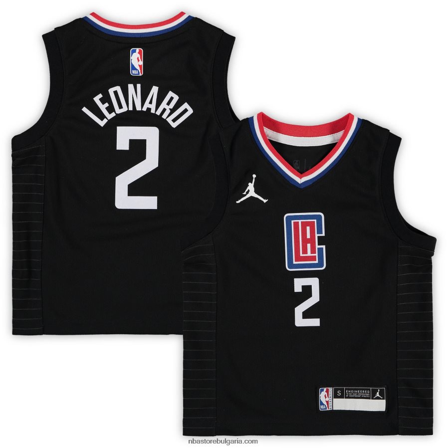 NBA JZ8F0217417 предучилищна възраст la clippers kawhi leonard jordan brand black fast break реплика на трико
