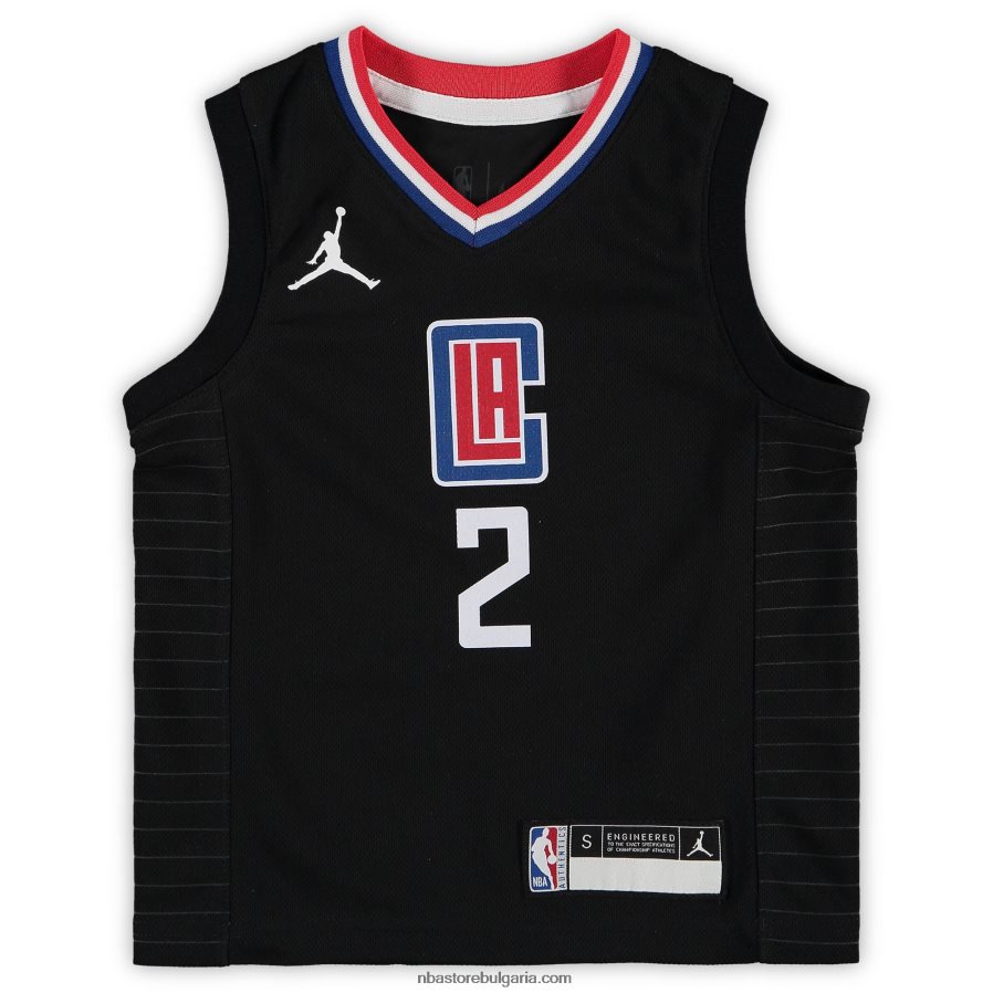 NBA JZ8F0217417 предучилищна възраст la clippers kawhi leonard jordan brand black fast break реплика на трико