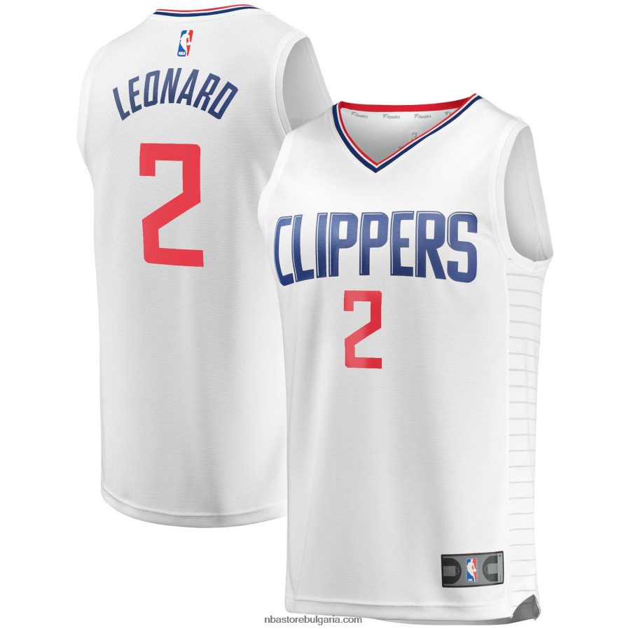 NBA JZ8F0217540 la clippers kawhi leonard white фланелка на играч за бързо прекъсване