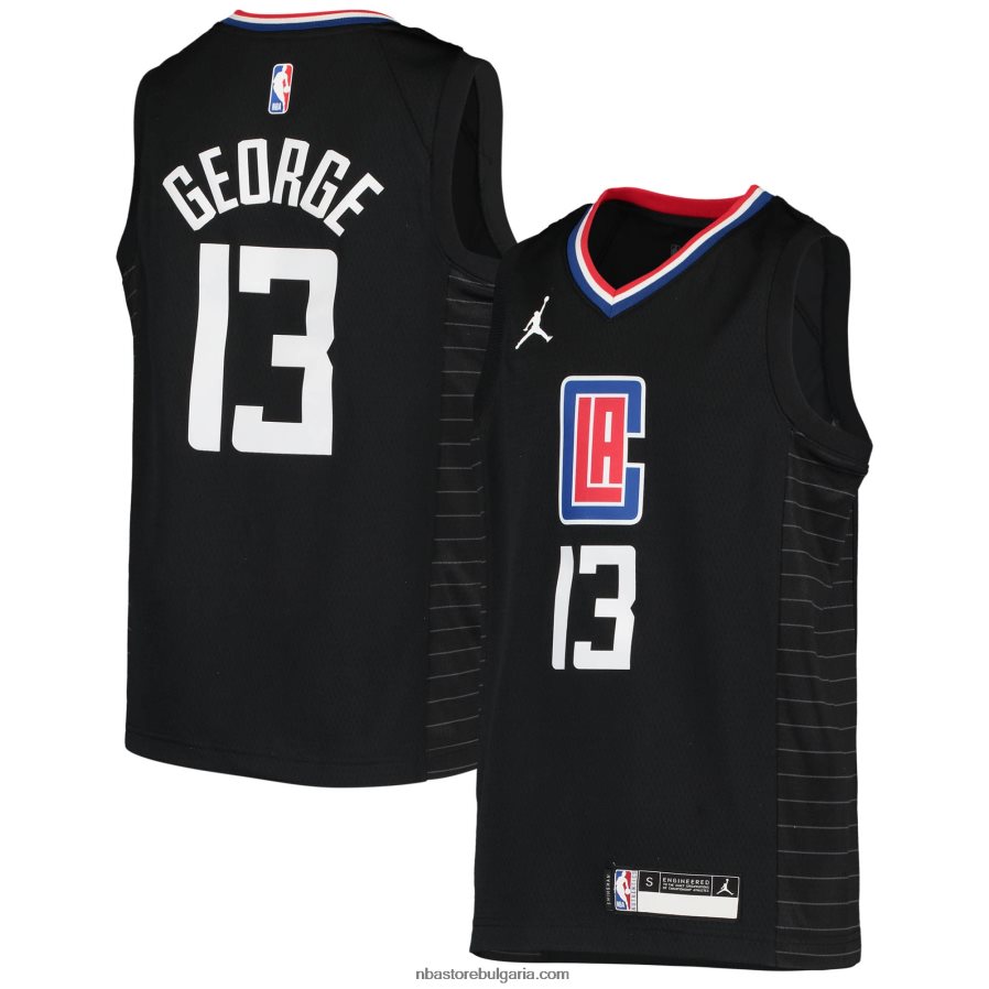 NBA JZ8F0217714 la clippers paul george jordan марка черна фланелка на swingman играч