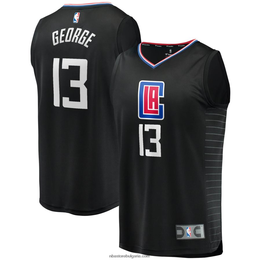 NBA JZ8F0217888 фланелка на играч на la clippers paul george black fast break