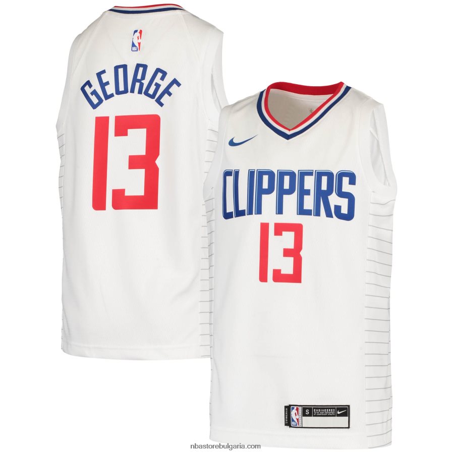 NBA JZ8F0217937 la clippers paul george nike бяла фланелка swingman