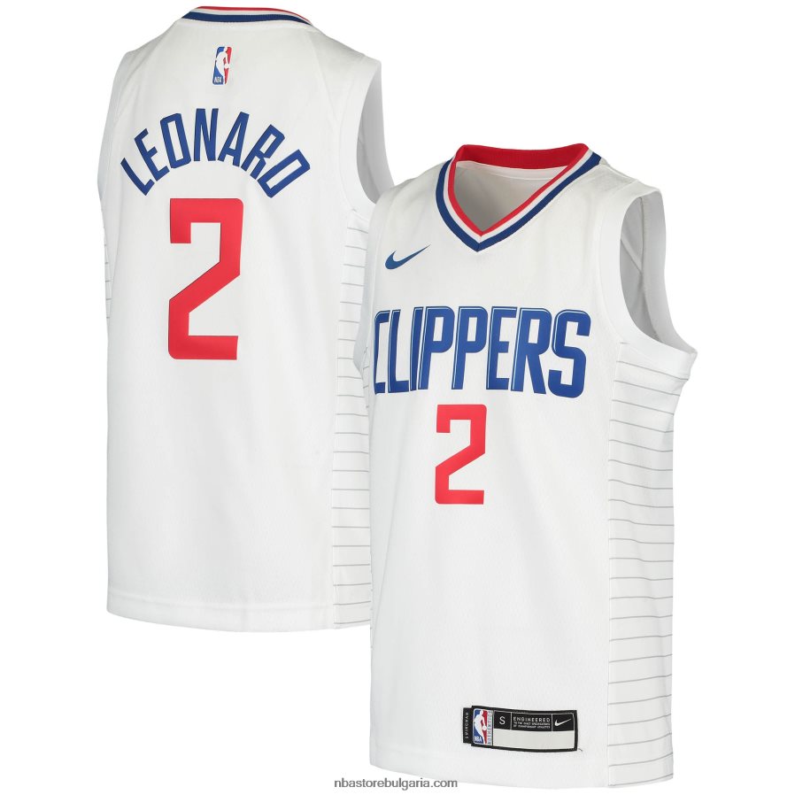 NBA JZ8F0217998 la clippers kawhi leonard nike бяла фланелка swingman