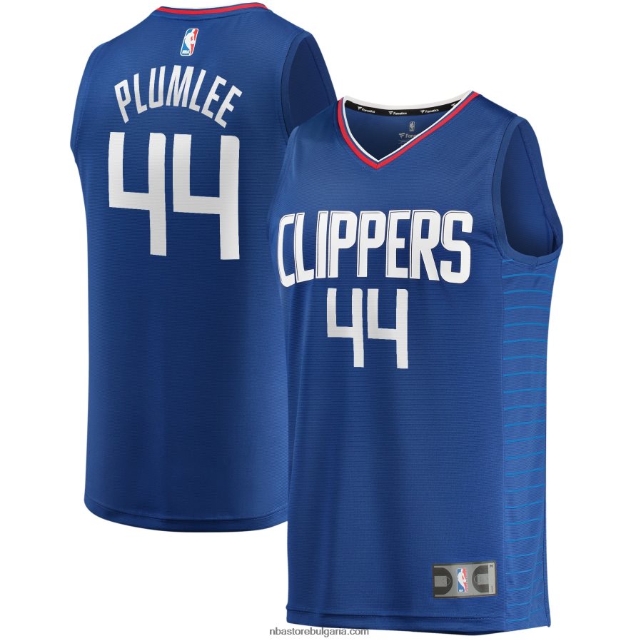 NBA JZ8F0218036 la clippers mason plumlee кралска фланелка за бързо прекъсване