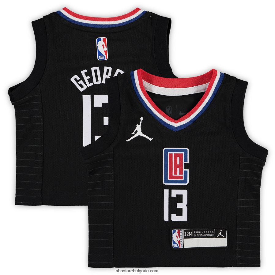 NBA JZ8F0218298 черна фланелка на марката la clippers paul george jordan
