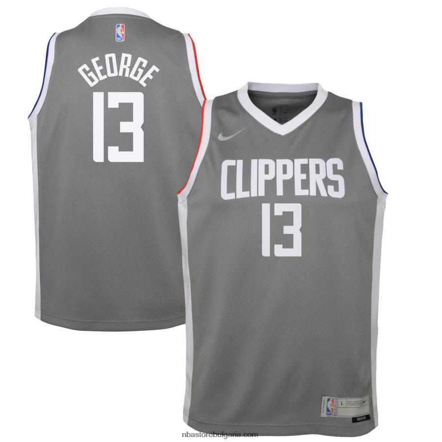 NBA JZ8F0218550 la clippers paul george nike grey swingman player jersey - спечелено издание