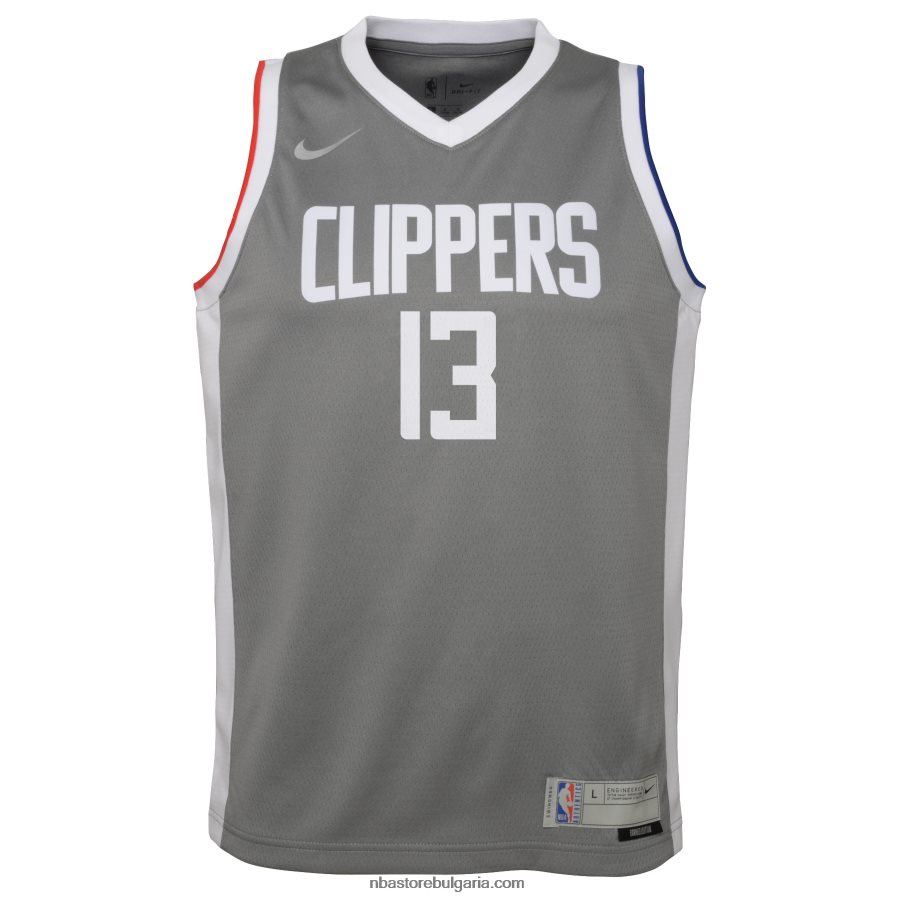 NBA JZ8F0218550 la clippers paul george nike grey swingman player jersey - спечелено издание