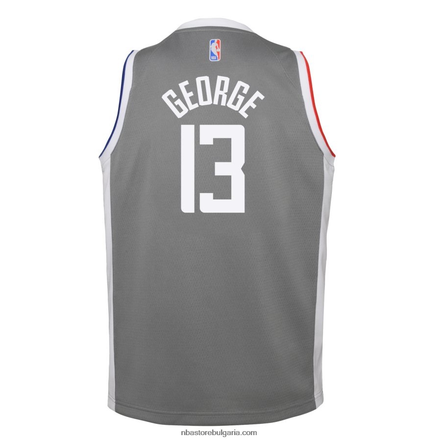 NBA JZ8F0218550 la clippers paul george nike grey swingman player jersey - спечелено издание