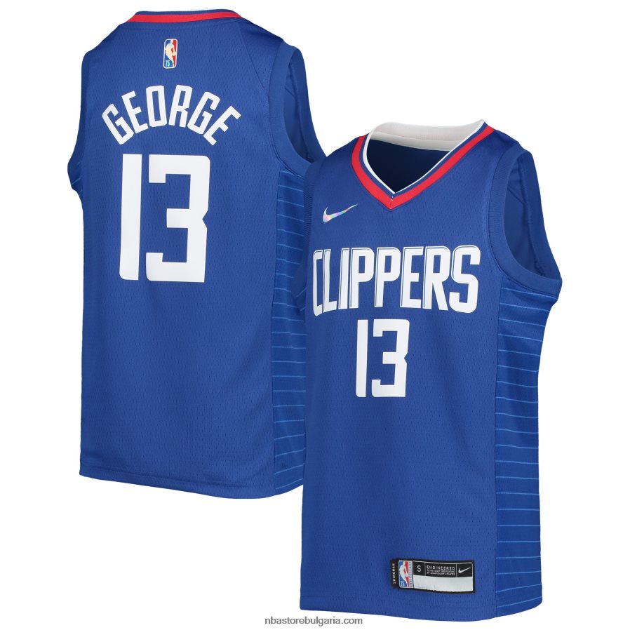NBA JZ8F0218658 la clippers paul george nike royal diamond swingman jersey