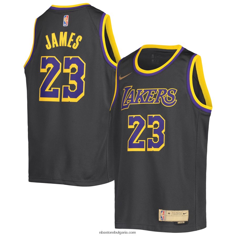 NBA JZ8F0216737 лос анджелис лейкърс леброн джеймс nike graphite swingman player jersey - earned edition