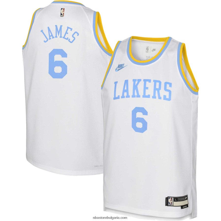 NBA JZ8F0216741 лос анджелис лейкърс леброн джеймс nike бяла фланелка swingman