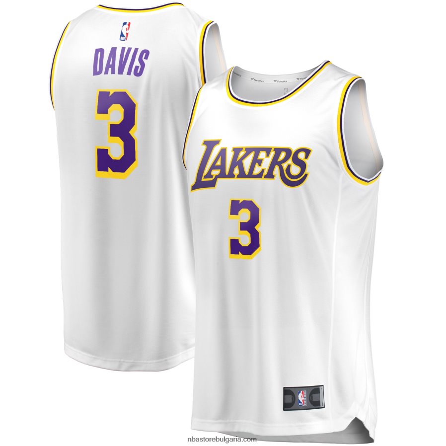 NBA JZ8F0216771 лос анджелис лейкърс антъни дейвис бяла фланелка за бърз брейк играч реплика