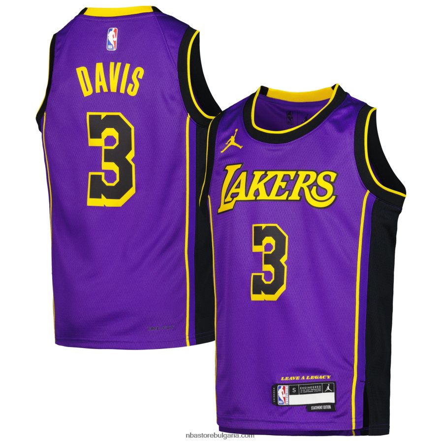 NBA JZ8F0216811 Лос Анджелис Лейкърс Антъни Дейвис Джордън марка лилаво суингмен фланелка