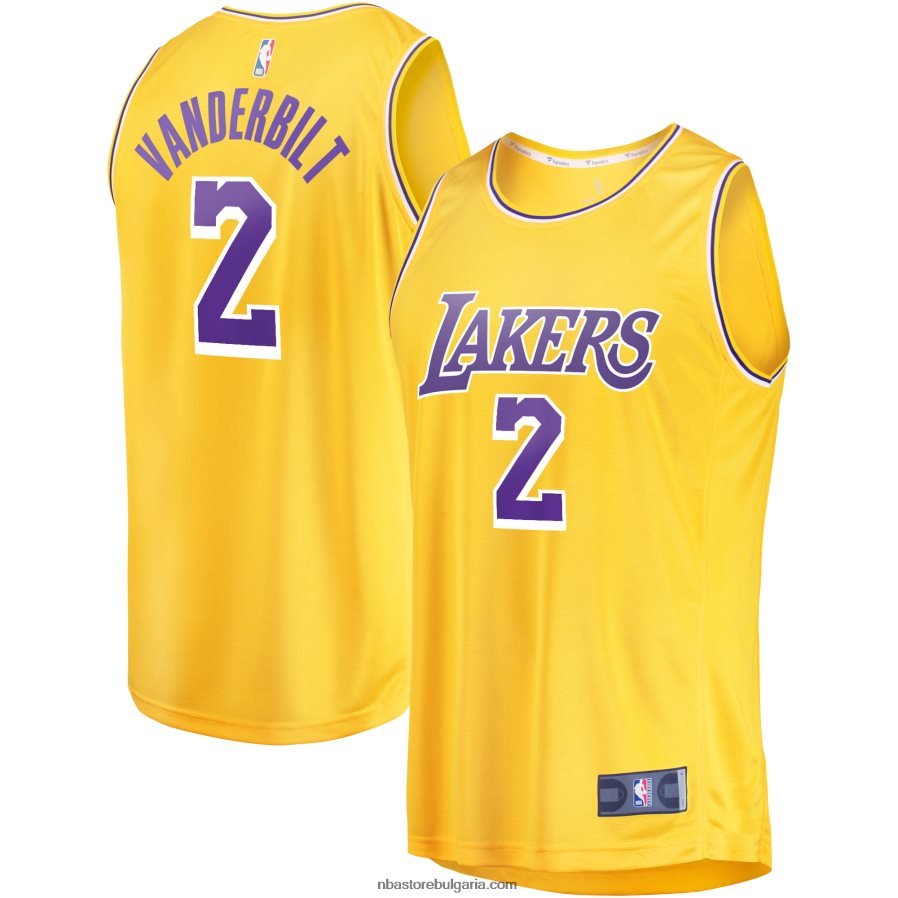 NBA JZ8F0217598 los angeles lakers jarred vanderbilt gold fast break player фланелка