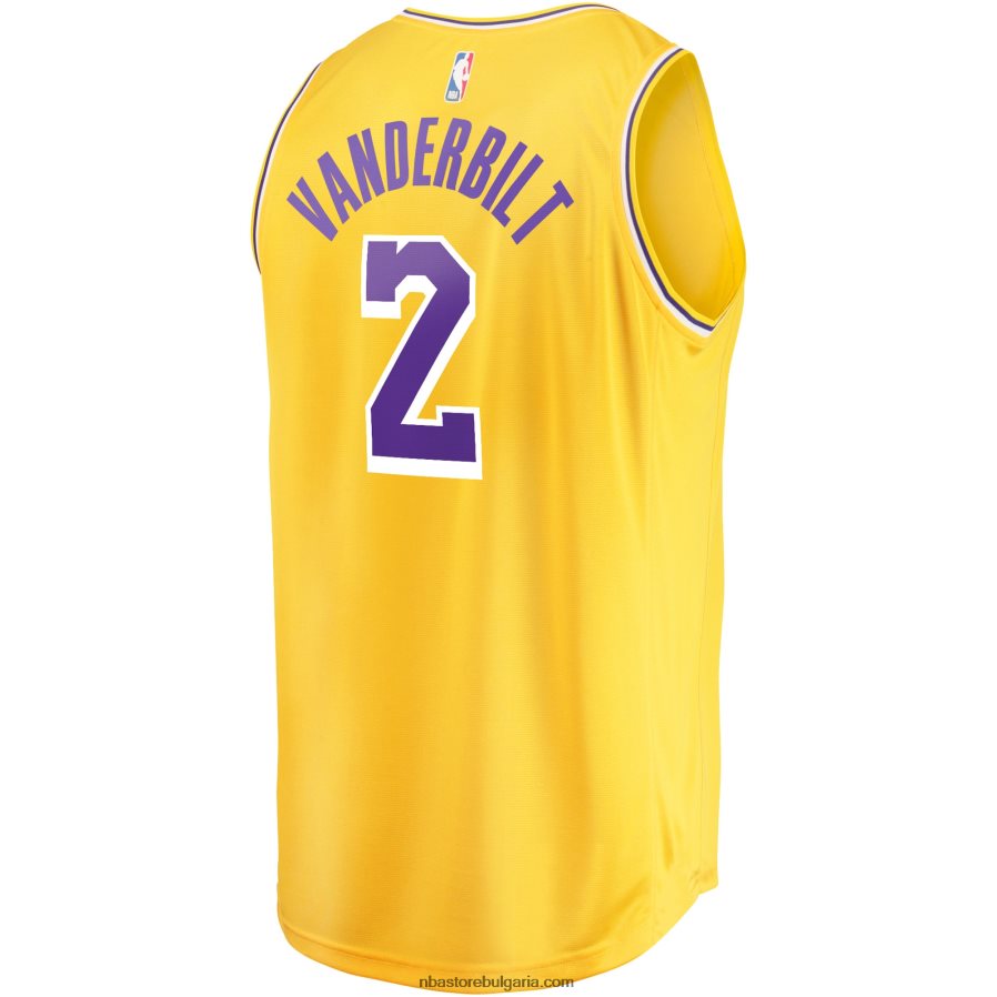 NBA JZ8F0217598 los angeles lakers jarred vanderbilt gold fast break player фланелка