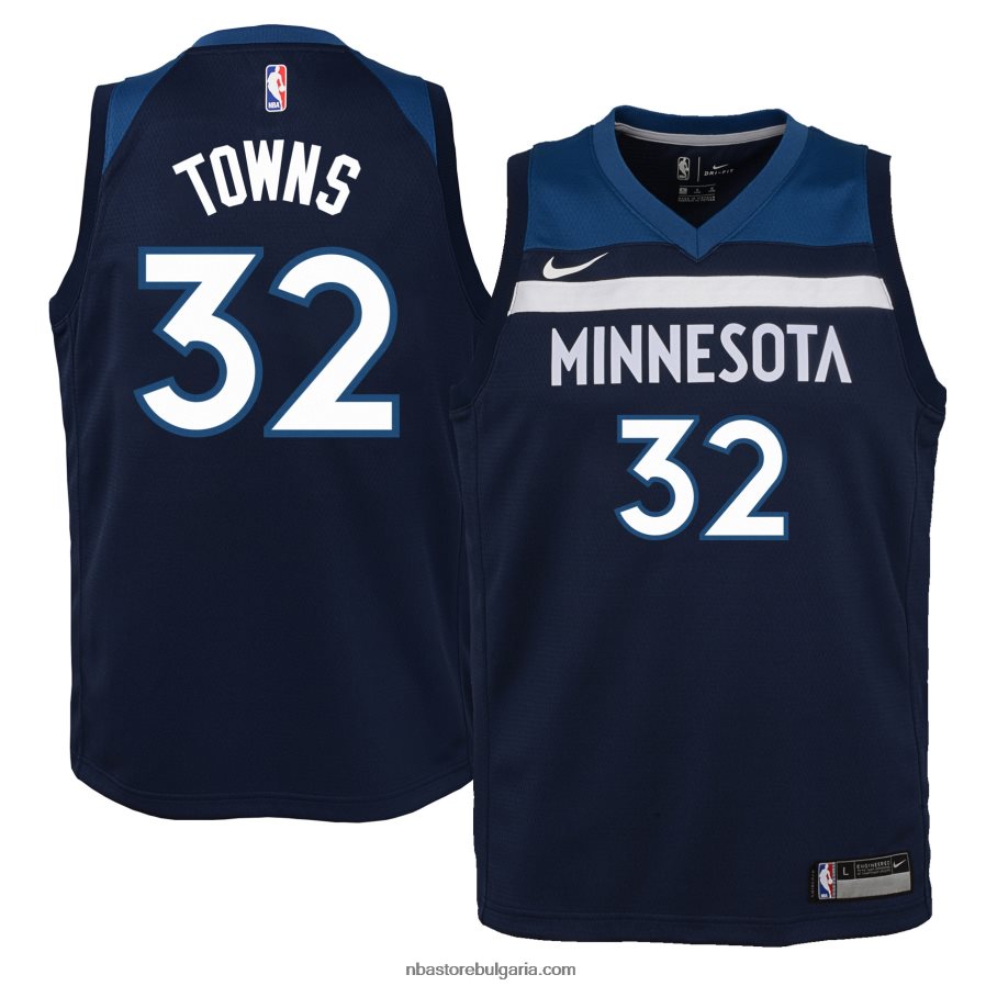 NBA JZ8F0217316 Минесота Тимбъруулвс Карл-Антъни Таунс Nike Navy Swingman Джърси