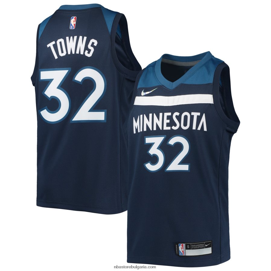 NBA JZ8F0218842 минесота тимбърулвс карл-антони таунс nike navy diamond swingman фланелка