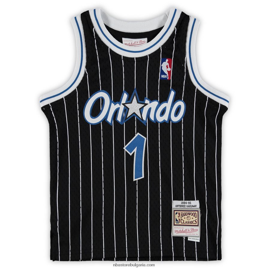 NBA JZ8F0216837 предучилищна възраст orlando magic penny hardaway black 1994-1995 hardwood classics екипна фланелка