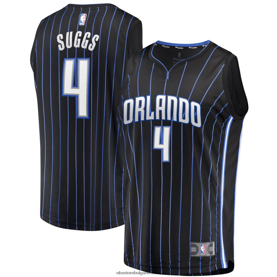 NBA JZ8F0216985 orlando magic jalen suggs black 2021 драфт първи кръг реплика фланелка fast break
