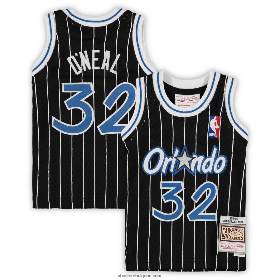 NBA JZ8F0217122 orlando magic shaquille o'neal black hardwood classics пенсиониран футболист