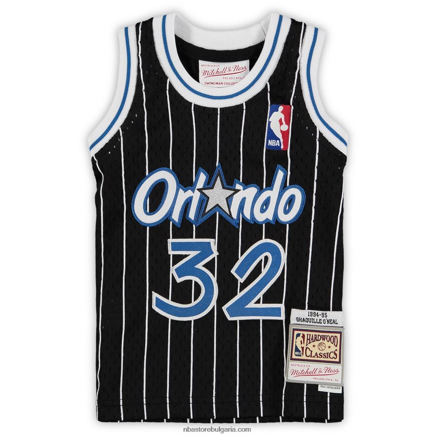 NBA JZ8F0217122 orlando magic shaquille o\'neal black hardwood classics пенсиониран футболист