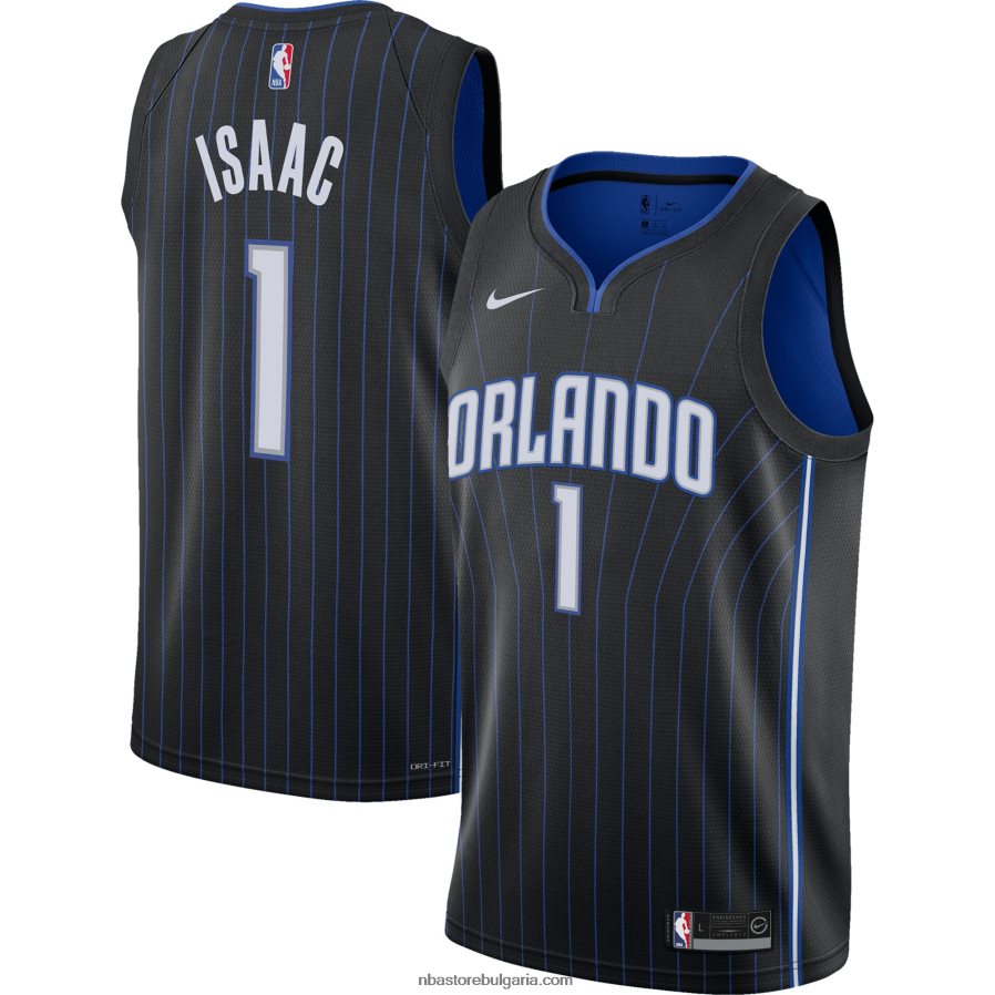 NBA JZ8F0218387 orlando magic jonathan isaac nike черна фланелка swingman