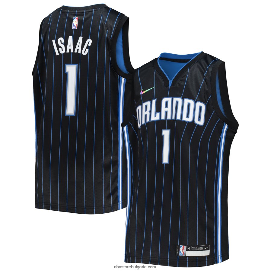 NBA JZ8F0218410 orlando magic jonathan isaac nike black diamond swingman фланелка