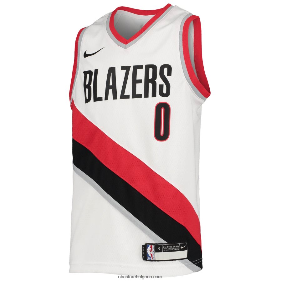 NBA JZ8F0216786 portland trail blazers damian lillard nike бяла фланелка swingman