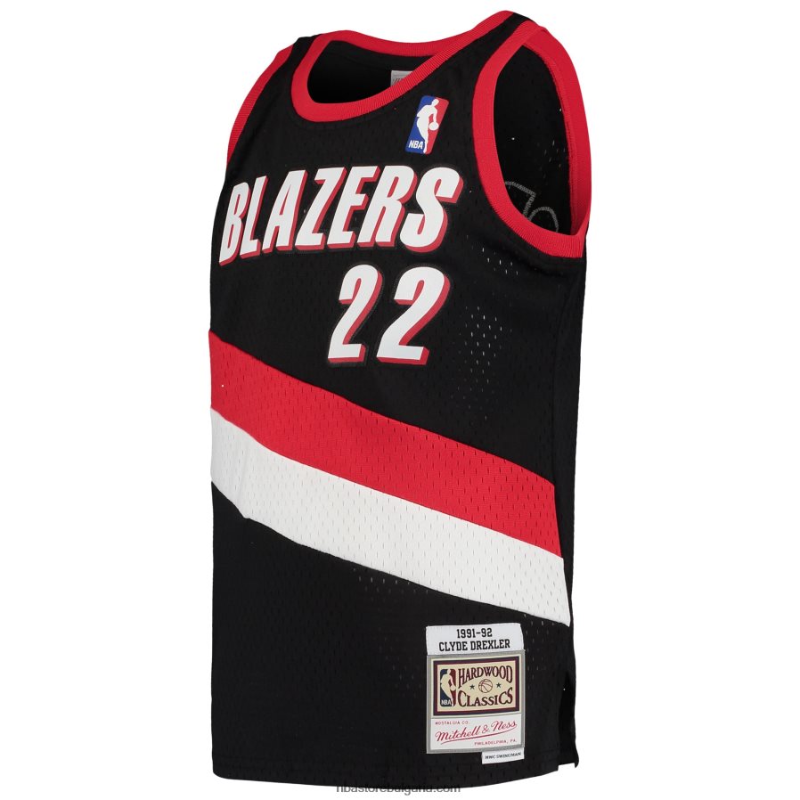 NBA JZ8F0217320 portland trail blazers clyde drexler mitchell & ness black hardwood classics swingman фланелка