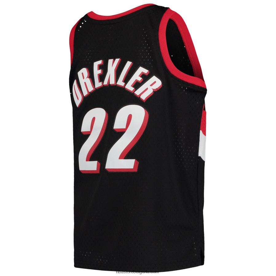 NBA JZ8F0217320 portland trail blazers clyde drexler mitchell & ness black hardwood classics swingman фланелка