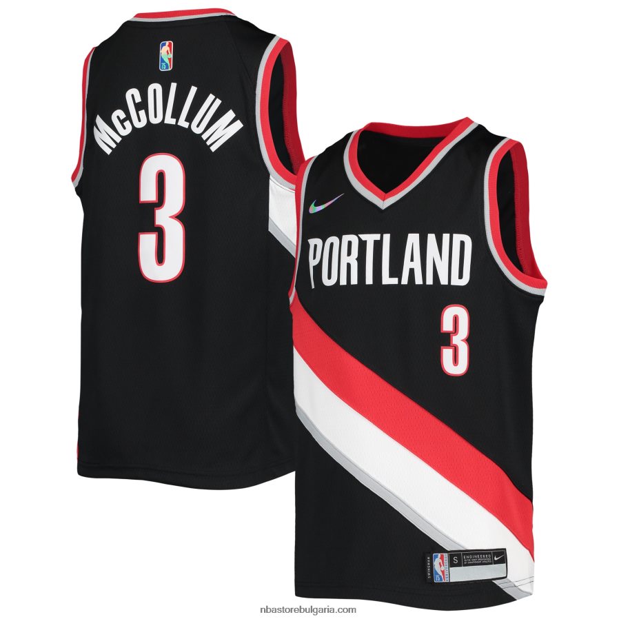 NBA JZ8F0217822 портланд трейл блейзърс c.j. фланелка mccollum nike black diamond swingman