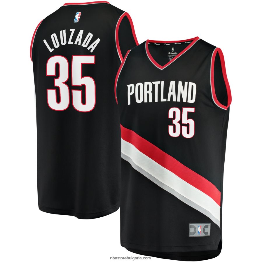 NBA JZ8F0218733 портланд трейл блейзъри didi louzada черна реплика на фланелка за бързо прекъсване