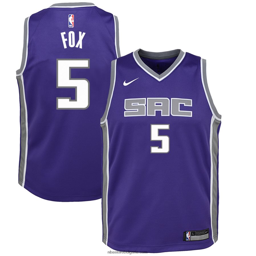 NBA JZ8F0216744 sacramento kings de\'aaron fox nike purple swingman jersey