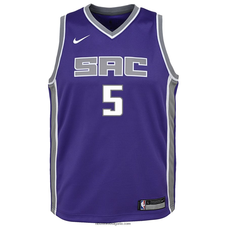 NBA JZ8F0216744 sacramento kings de\'aaron fox nike purple swingman jersey