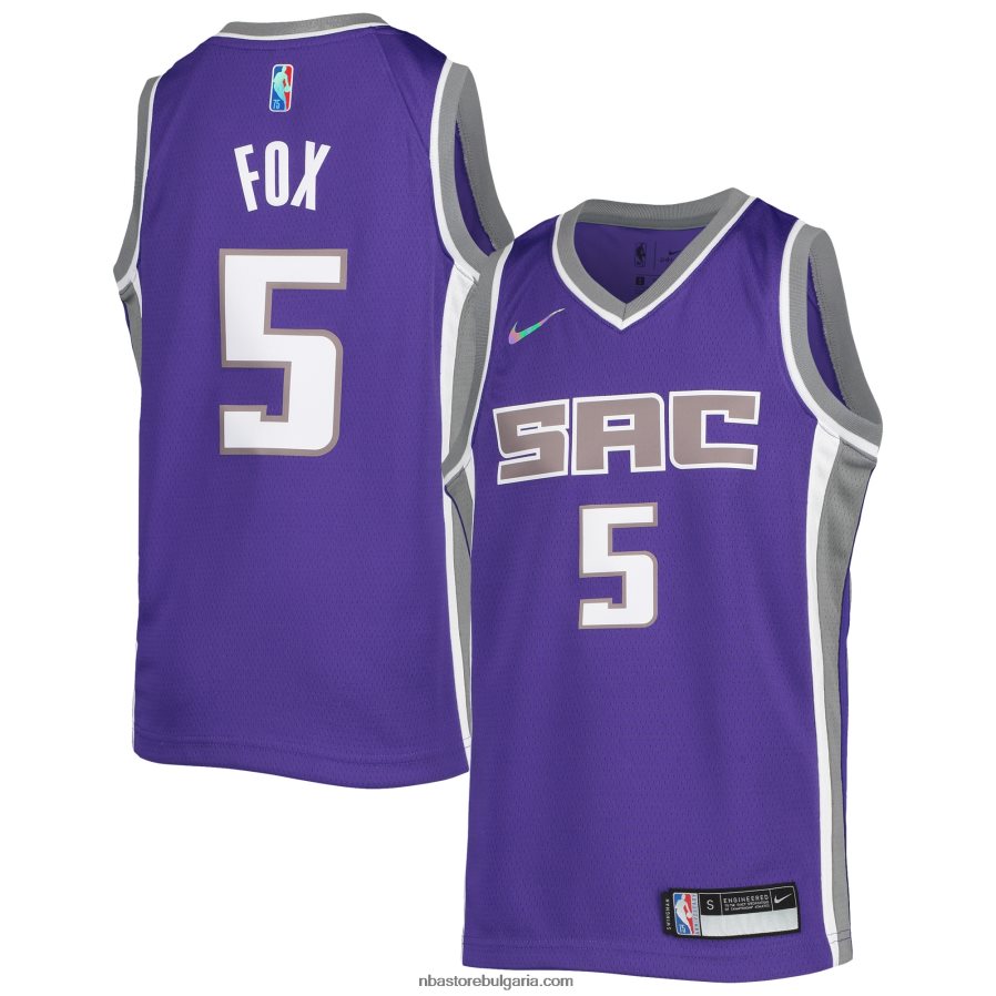 NBA JZ8F0216843 sacramento kings de\'aaron fox nike purple diamond swingman фланелка