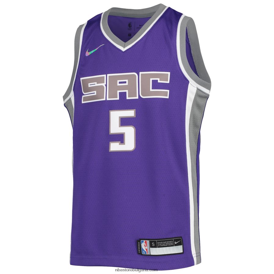 NBA JZ8F0216843 sacramento kings de\'aaron fox nike purple diamond swingman фланелка