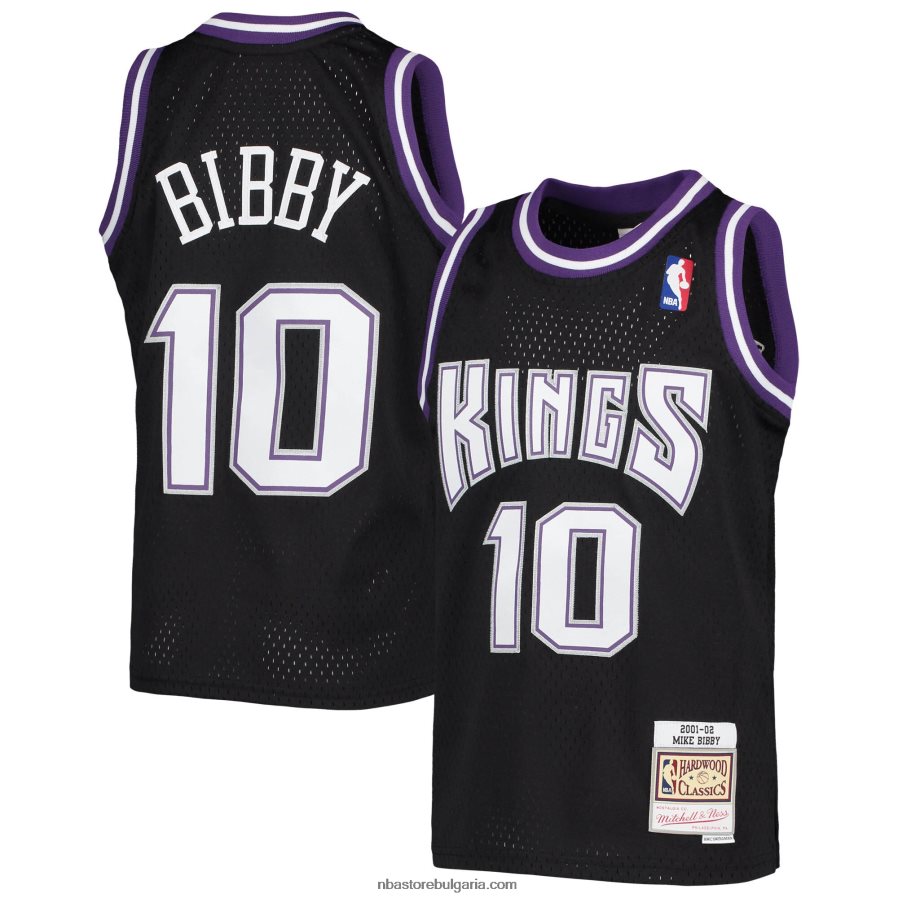 NBA JZ8F0217183 sacramento kings mike bibby mitchell & ness black hardwood classics swingman фланелка
