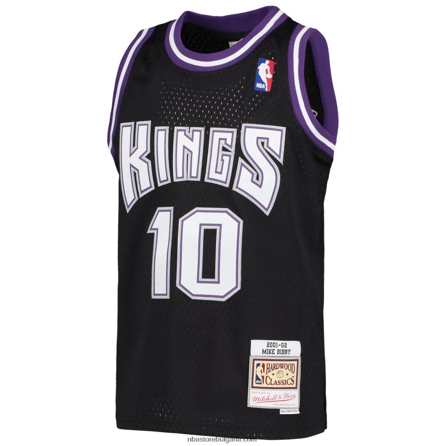 NBA JZ8F0217183 sacramento kings mike bibby mitchell & ness black hardwood classics swingman фланелка