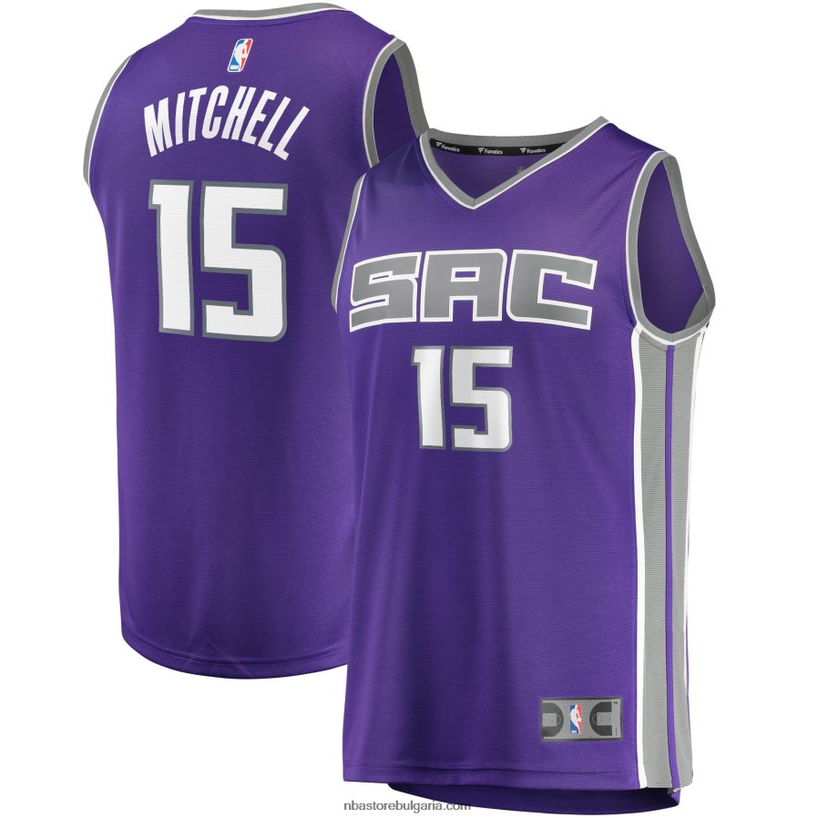 NBA JZ8F0217300 sacramento kings davion mitchell purple fast break фланелка на играч