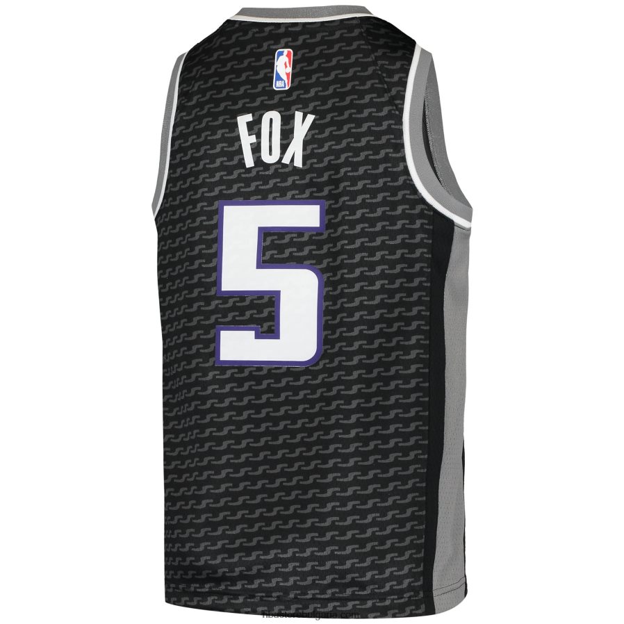 NBA JZ8F0217309 sacramento kings de\'aaron fox jordan brand black swingman фланелка