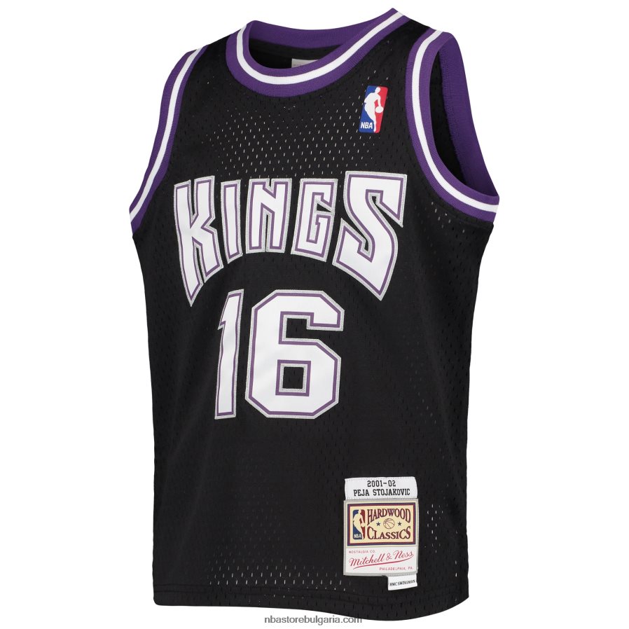 NBA JZ8F0217661 sacramento kings peja stojakovic mitchell & ness black hardwood classics swingman фланелка