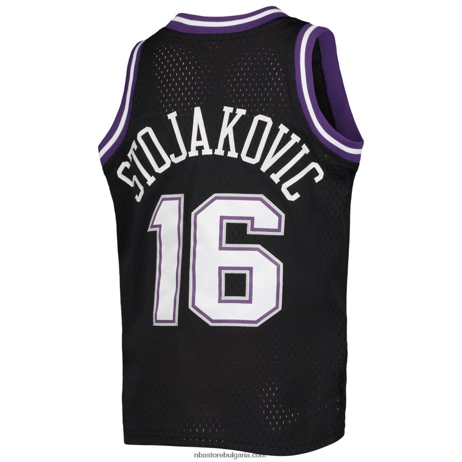 NBA JZ8F0217661 sacramento kings peja stojakovic mitchell & ness black hardwood classics swingman фланелка