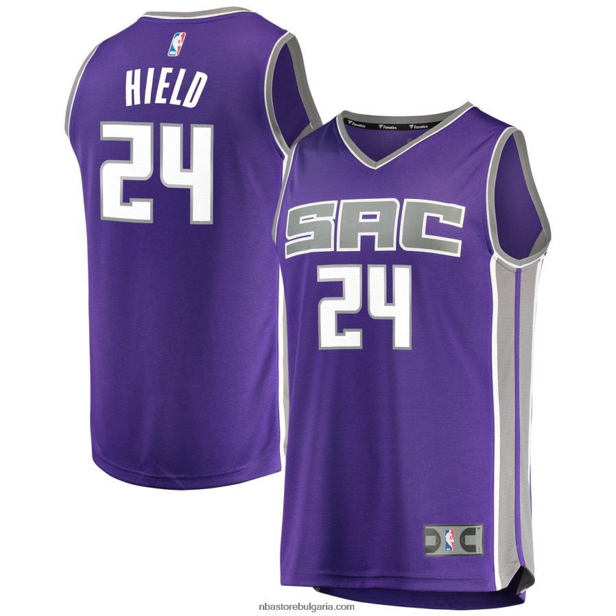 NBA JZ8F0217994 Сакраменто Кингс Buddy Hield лилаво бързо прекъсване реплика фланелка